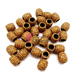 Inele din plastic pentru codite afro RNG19FF Maro, Set 5 bucati